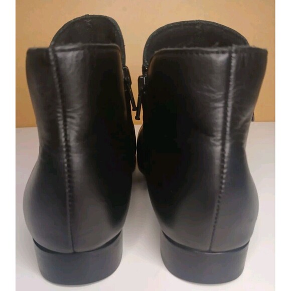 Munro Averee Sz 5 Black Calf Leather Ankle Boot Double Zipper Shock Absorption - Picture 7 of 14